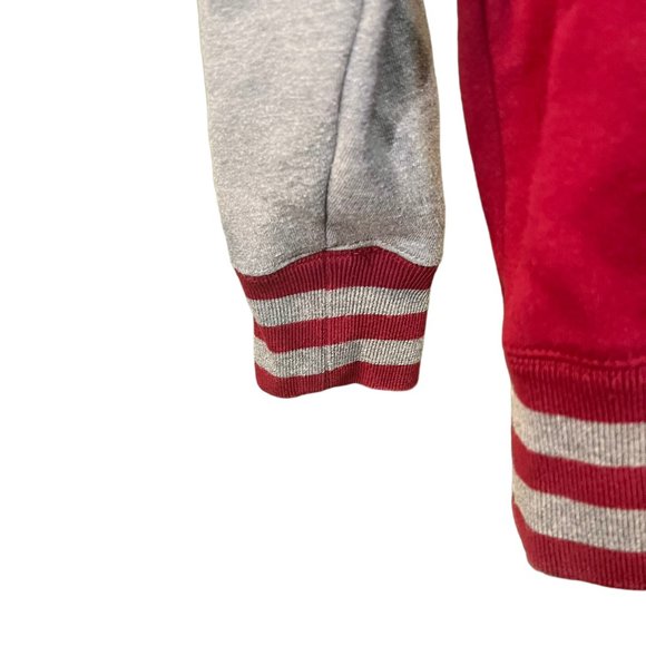The Citi Team Family First Hooded Jacket Drawstring Full Zip Up Red Gray Medium - Picture 10 of 12